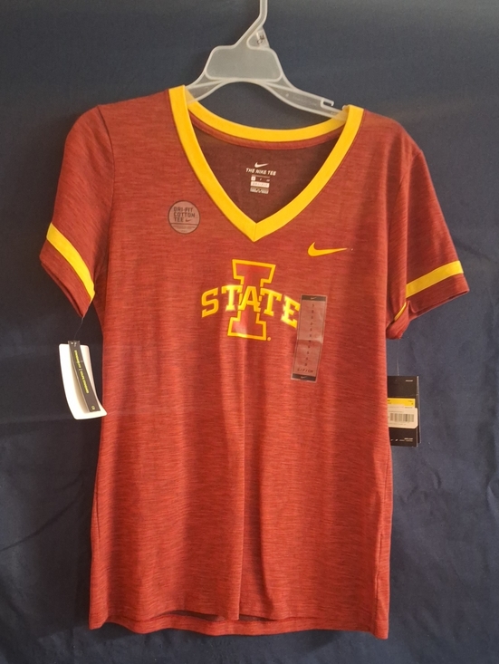 Nike Tops - Nike Red & Gold V-Neck Iowa State Tee For Women Size Small